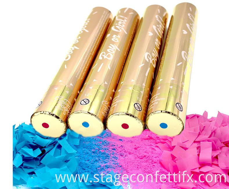 Amazon Wholesale paper Confetti Cannon confetti gun 12'' Gender Reveal Powder Confetti Canon